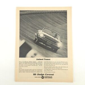 DODGE Print Ad 1965 Coronet Convertible Promo Art Upcycled Decor Vintage Car